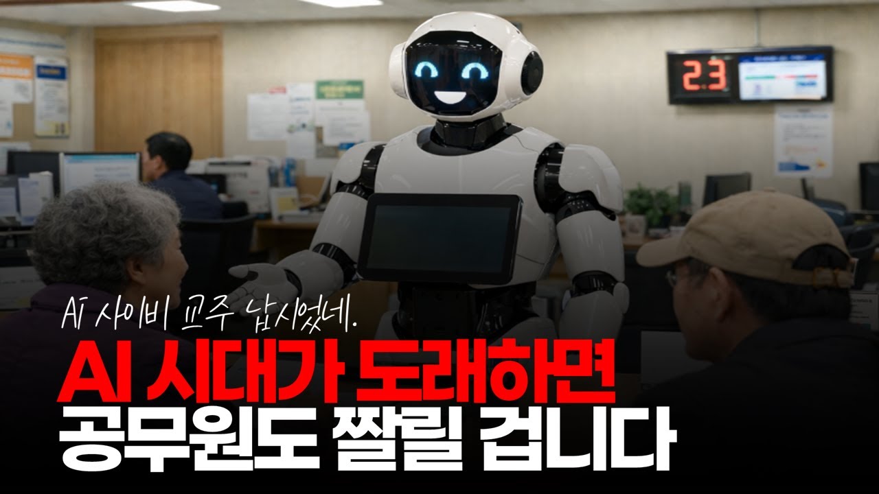 (※시청자댓글) AI 시대가 도래하면 모든 직종이 위험해집니다. 공무원도 예외일 수 없습니다. 방심하지 마세요. #AI시대 #공무원해고 #일자리감소