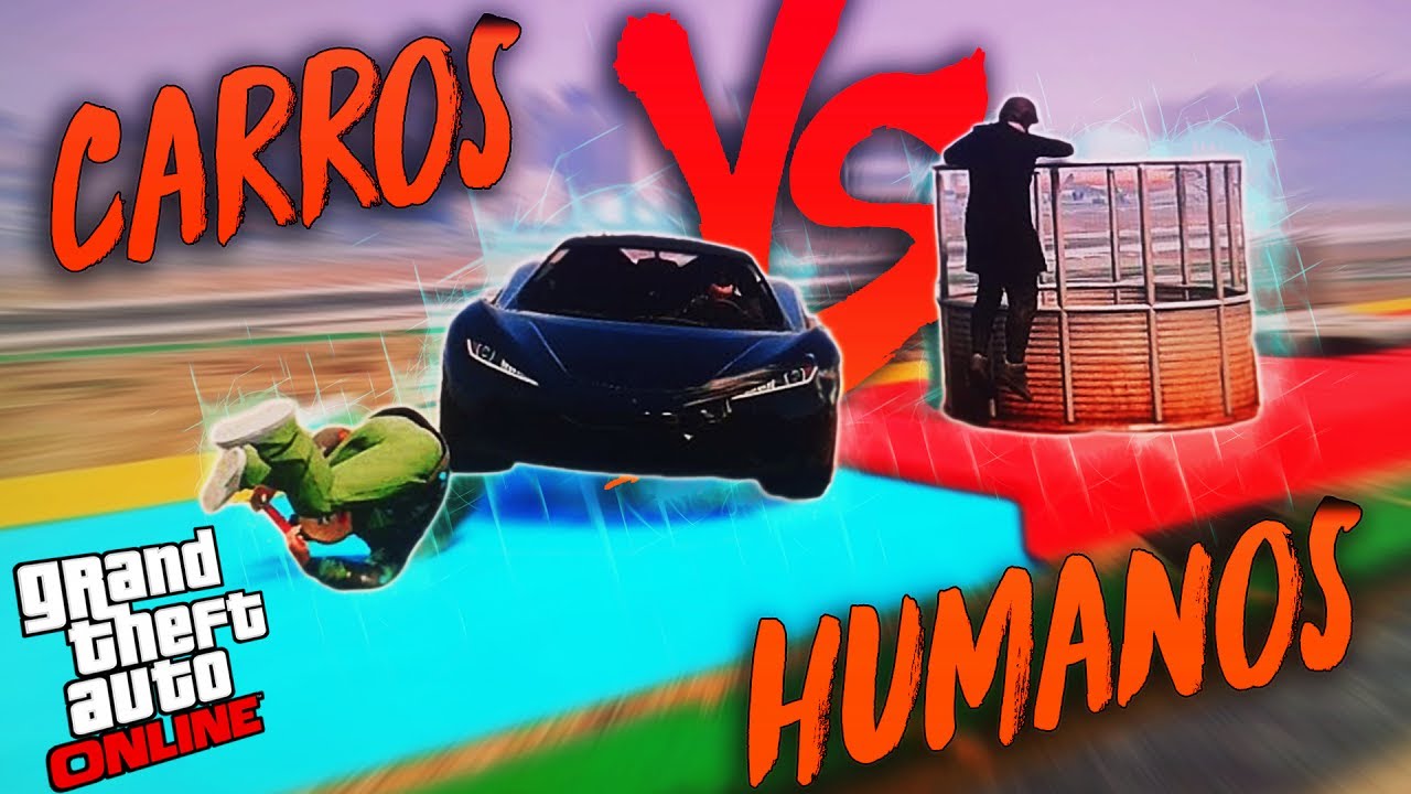 CARROS VS HUMANOS NO GTA V !