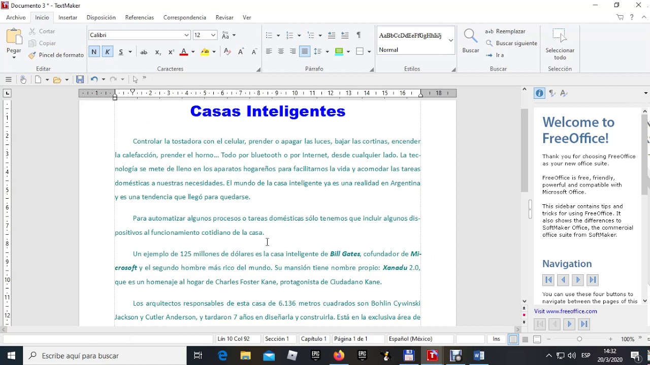 Edici&oacute;n de Texto Word Medio