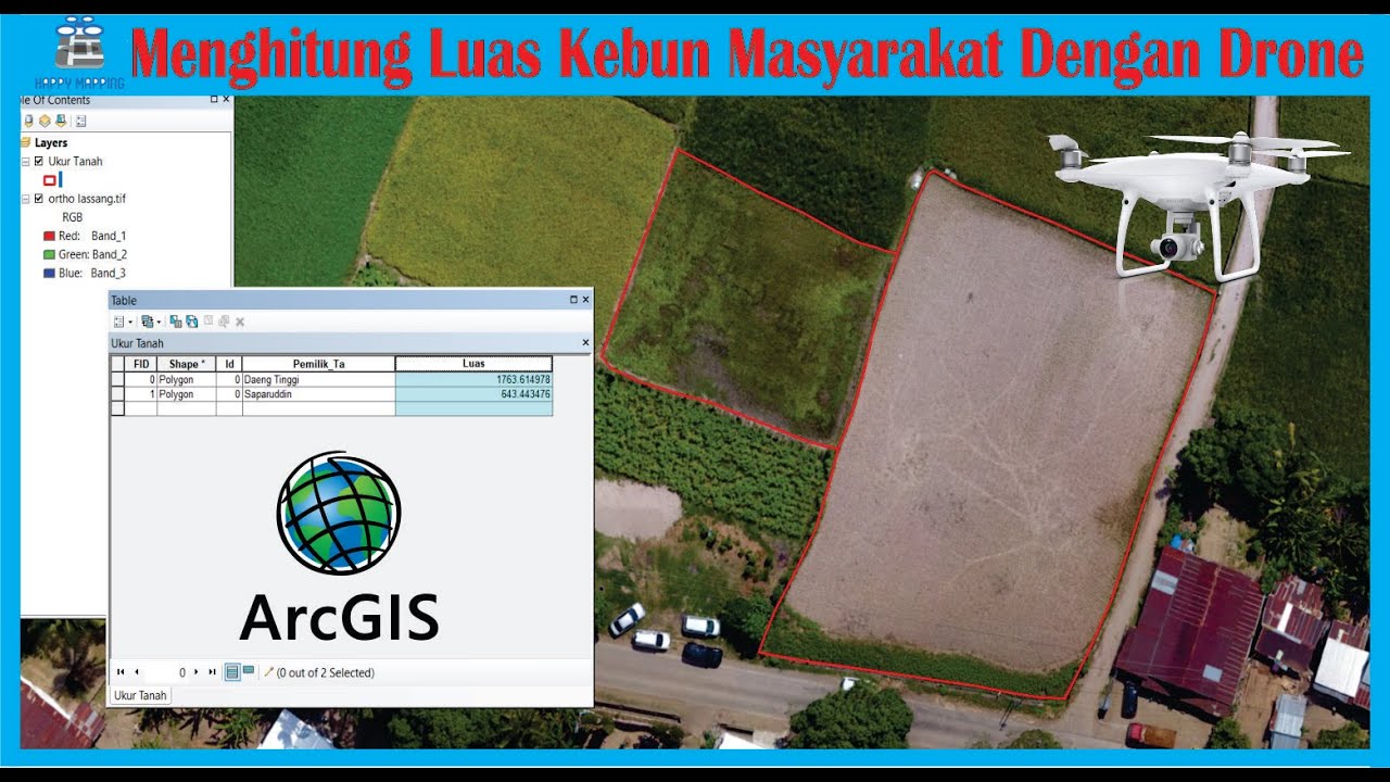 Tutorial Pengukuran Bidang Tanah Masyarakat | Data Drone Resolusi 2.09 cm/pix | ArcGIS/ArcMap