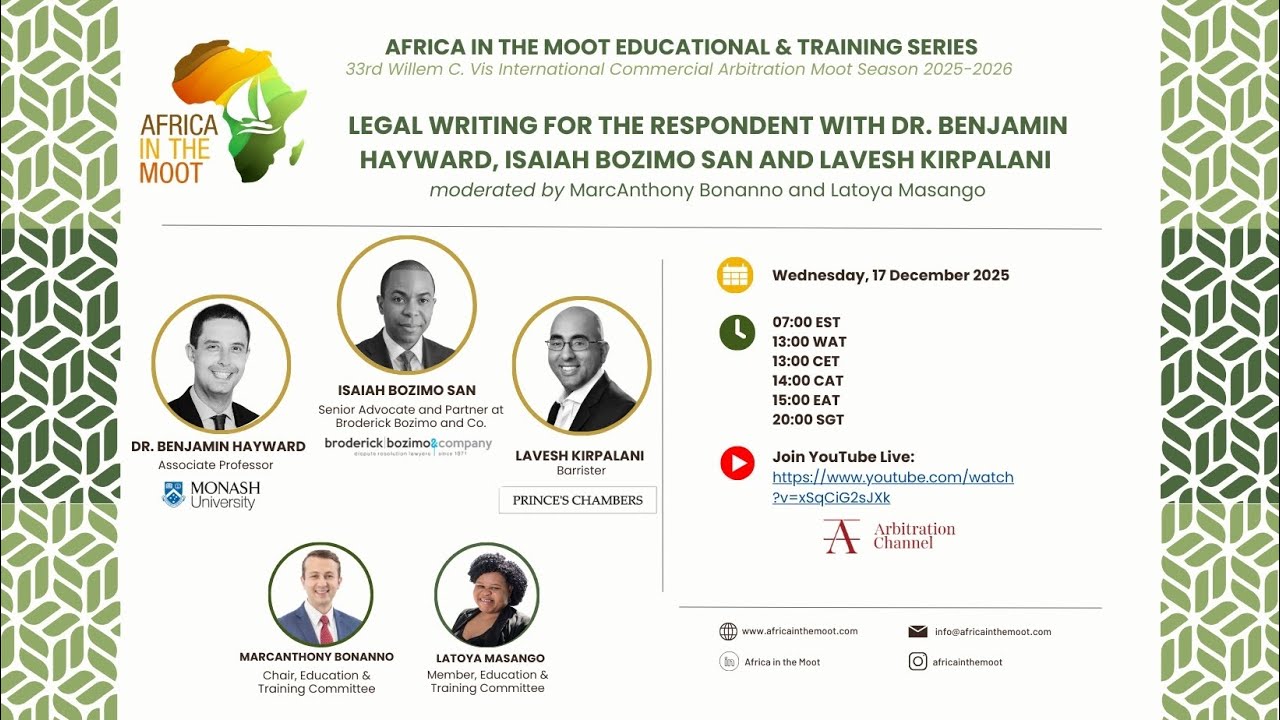Africa in the Moot – Legal Writing for the Respondent