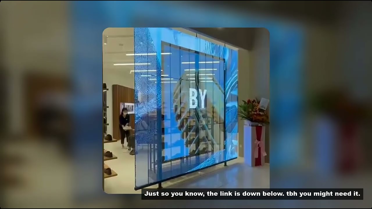 P3.9 Glass Wall LED Mesh Screen Video Display Invisible Transparent LED Display Screen For Store Win