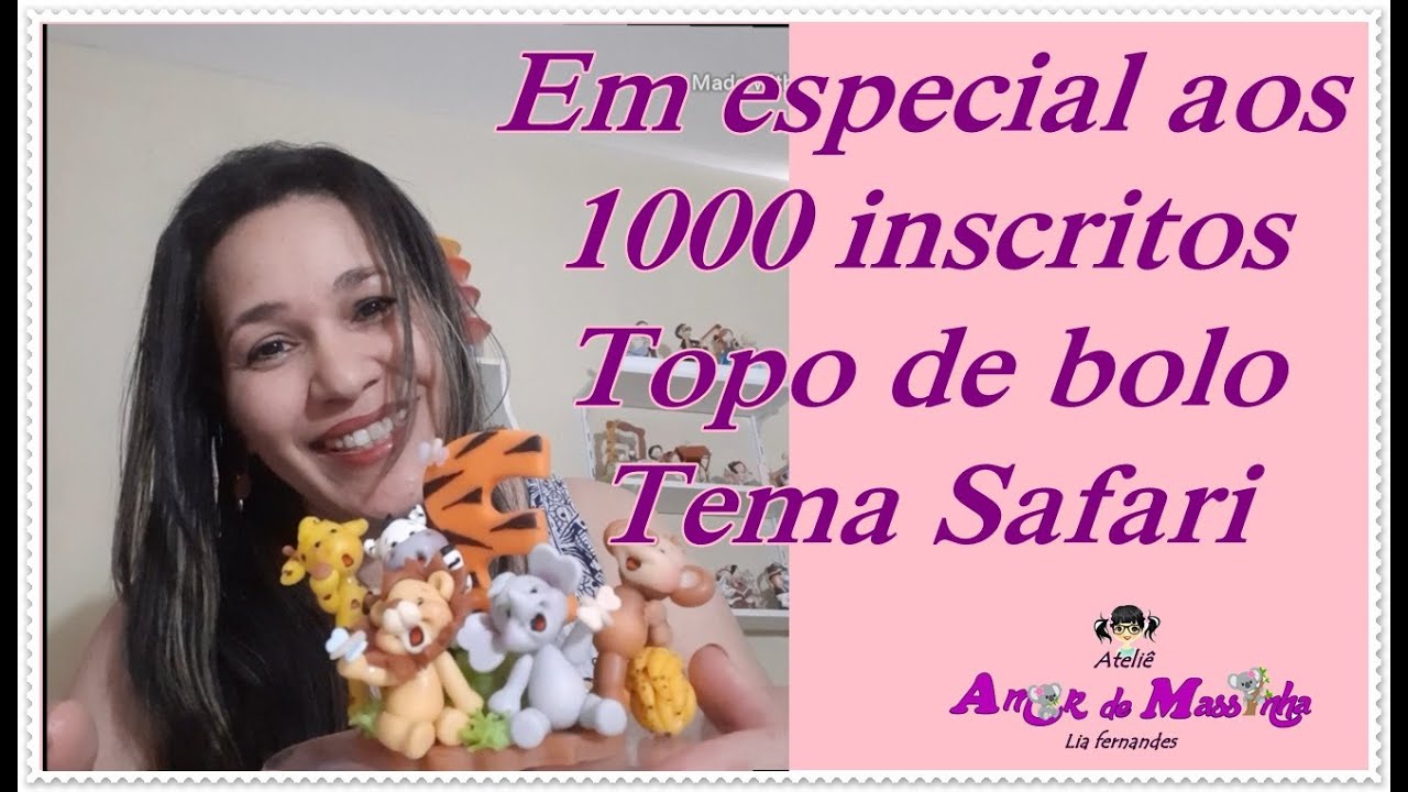 Topo de bolo Safari em Biscuit