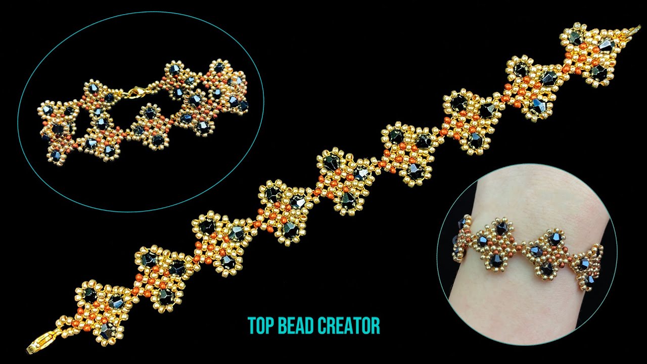How to make beaded bracelet, Bicone and seed beads bracelet.