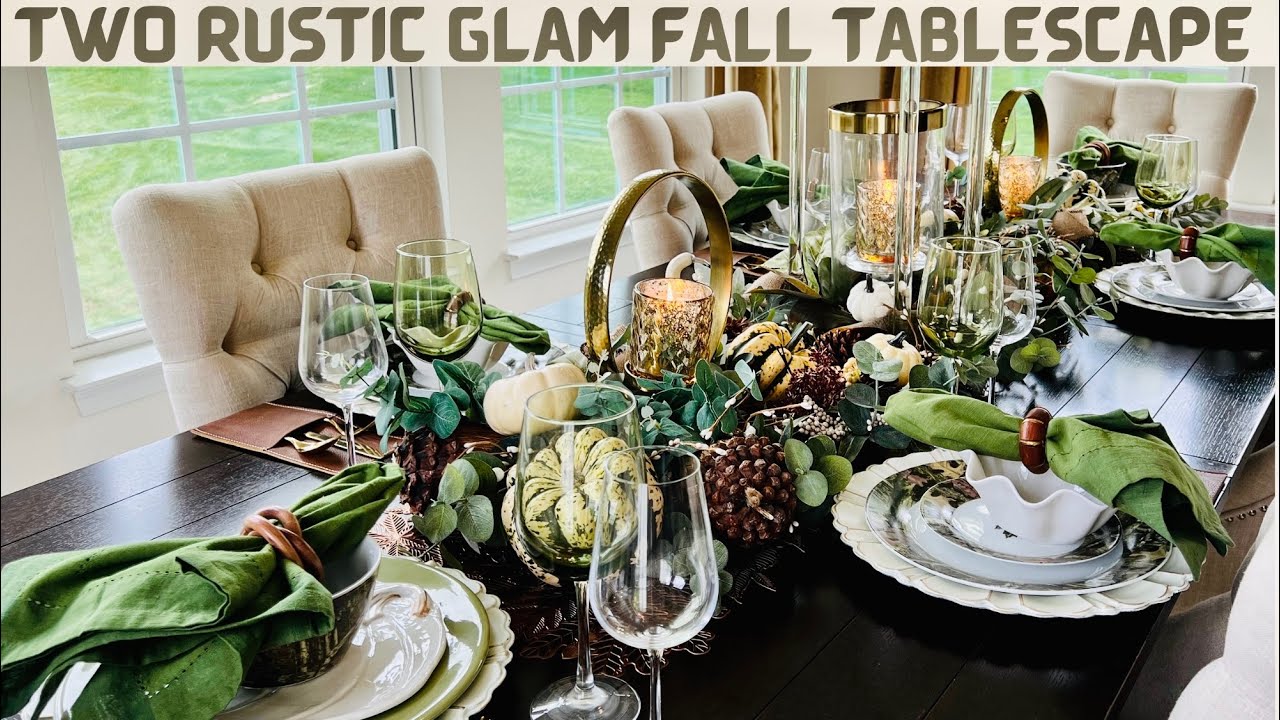 FALL DECORATE WITH ME| RUSTIC GLAM FALL TABLESCAPE Ideas | #decoratewithme