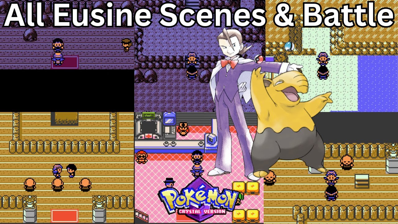 Pokémon Crystal - All Eusine Scenes & Battle
