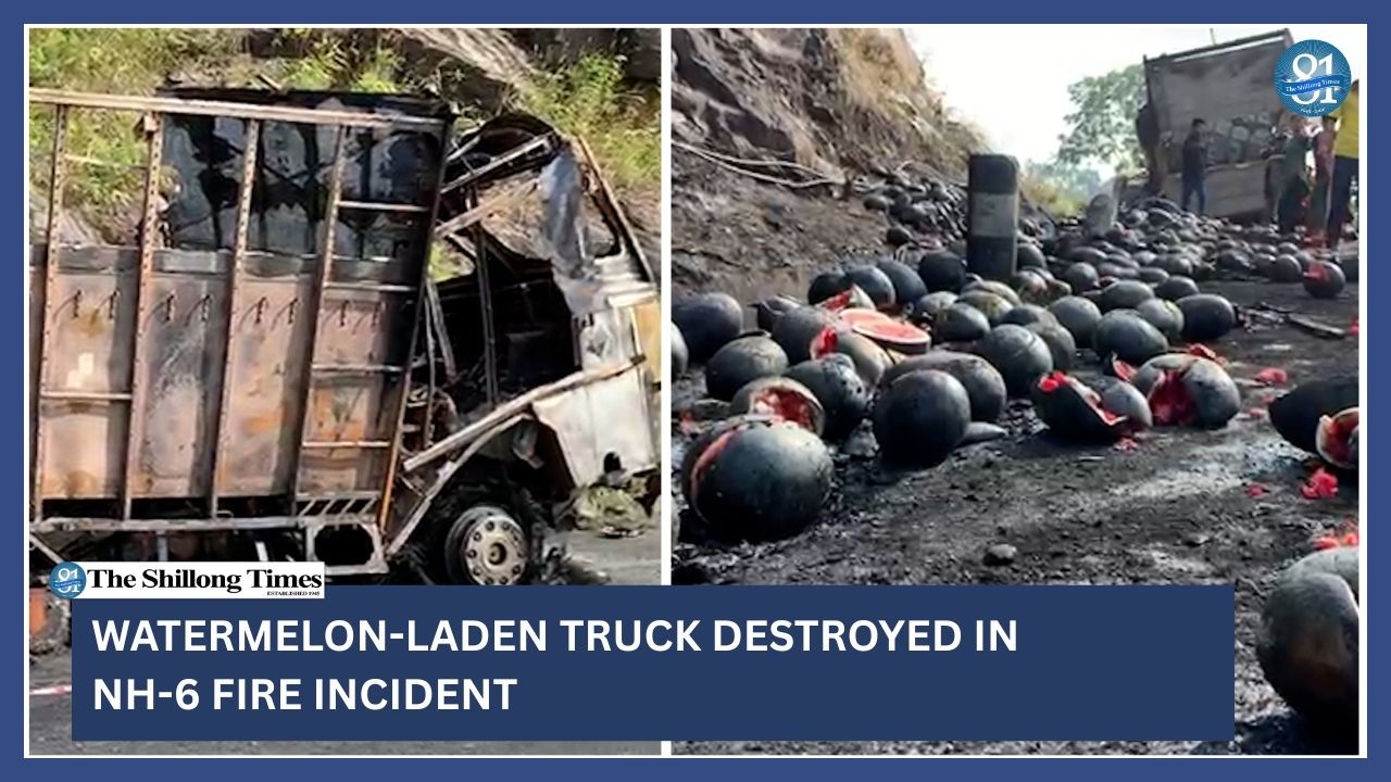 Watermelon laden truck destroyed in NH 6 fire incident