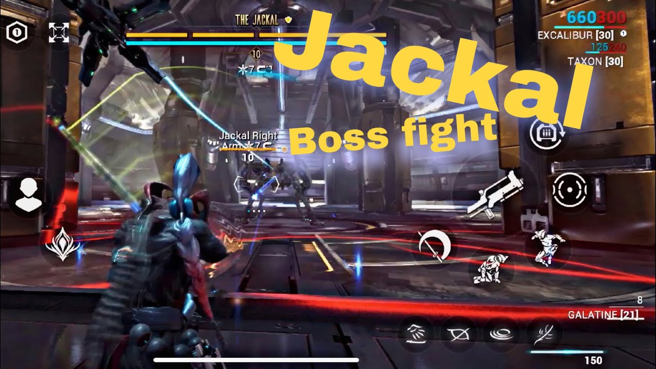 Warframe Mobile  ( Jackal Boss Fight)