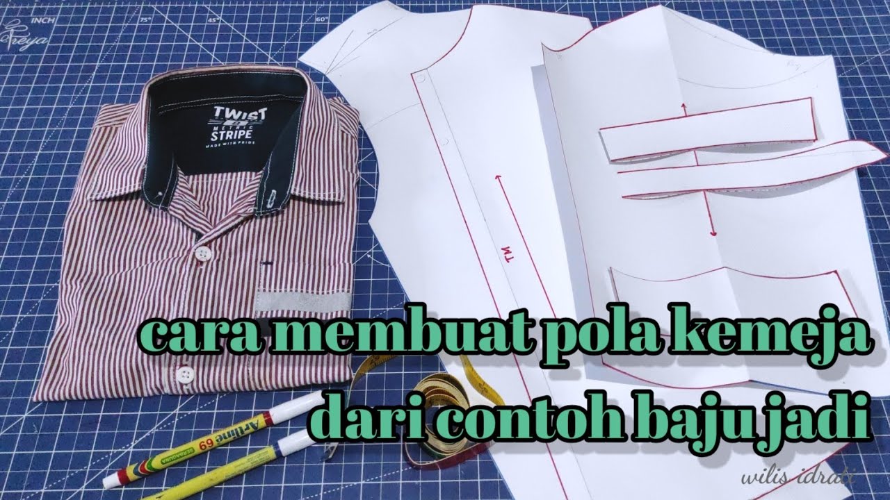 Langkah-langkah membuat pola kemeja dari contoh baju jadi