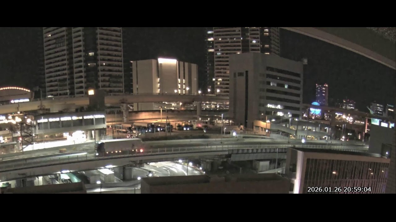 阪神高速3号神戸線 京橋PA付近 ライブカメラ Japan Hanshin Expressway No.3 Kobe Line Kyobashi rest area near Live Camera.