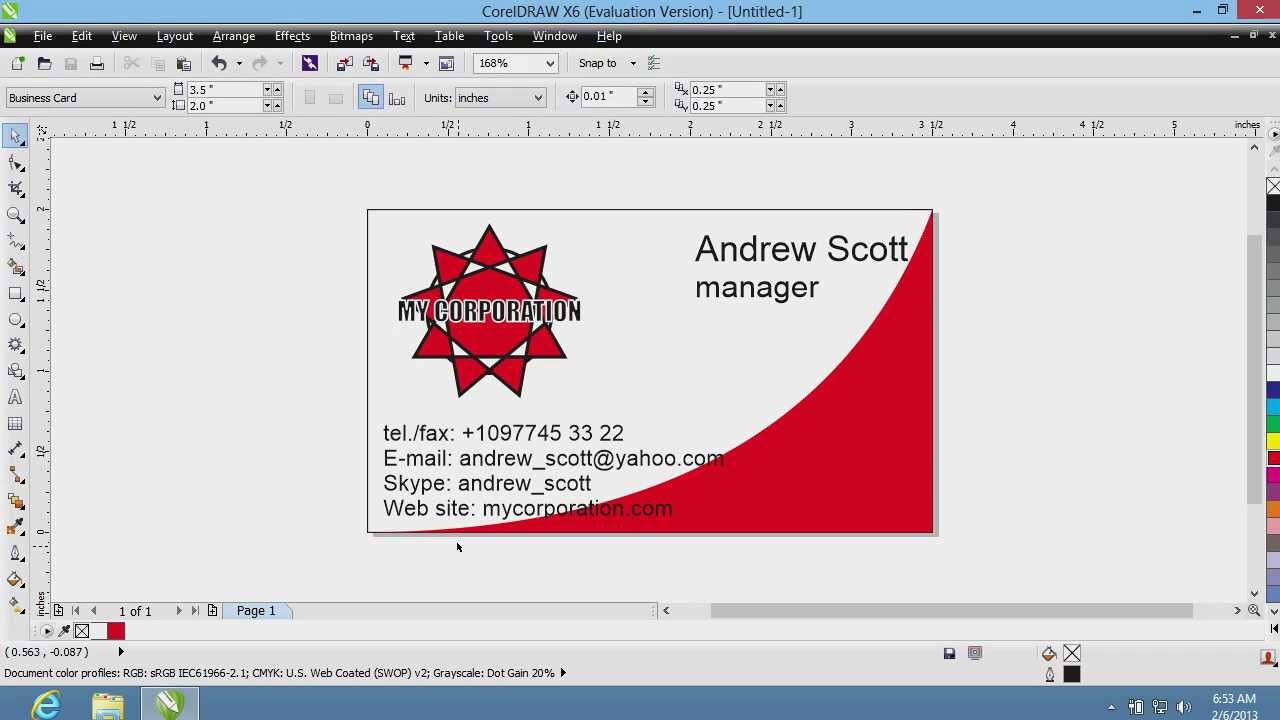 Как создавать визитные карточки в CorelDraw