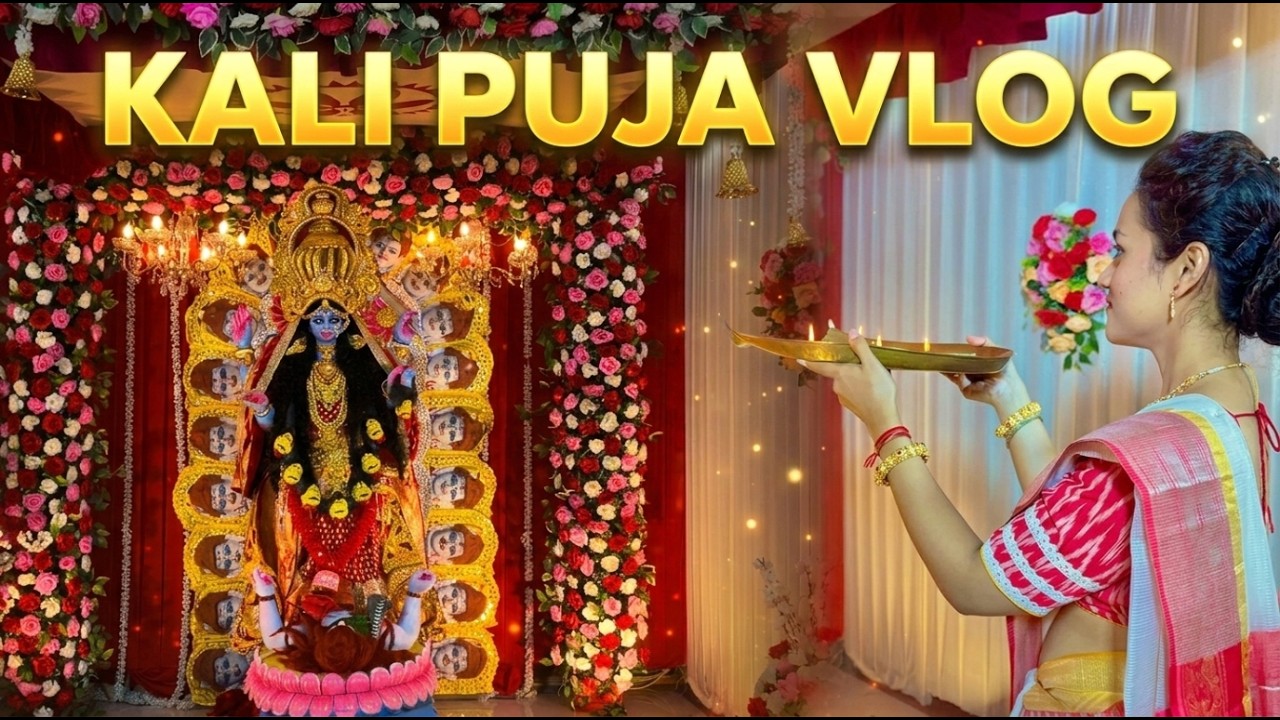 Divine Kali Puja Celebration 🌺 | Maa Kali Aarti & Beautiful Pandal | Kali Puja | Vlog 4