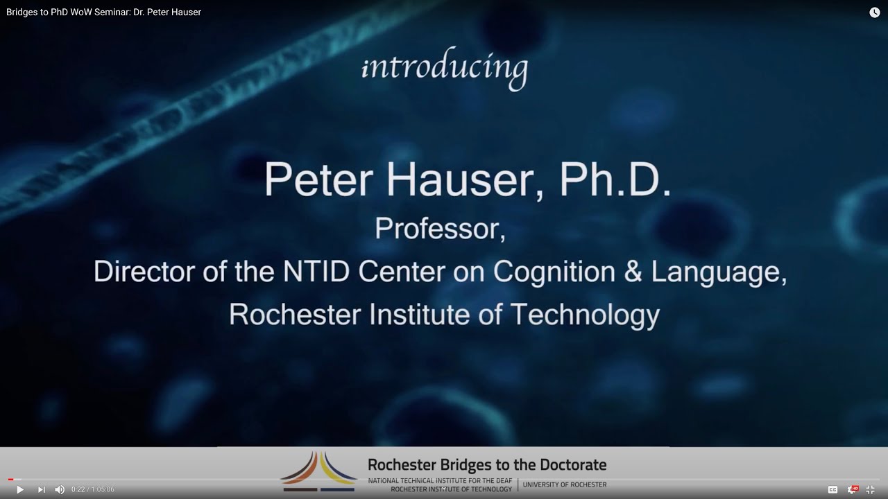 Bridges to PhD WoW Seminar: Dr. Peter Hauser
