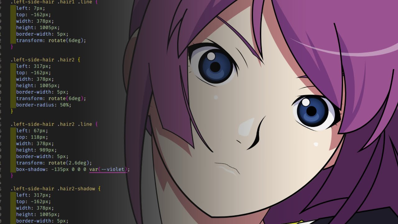 #3 I draw anime girl using only HTML and CSS
