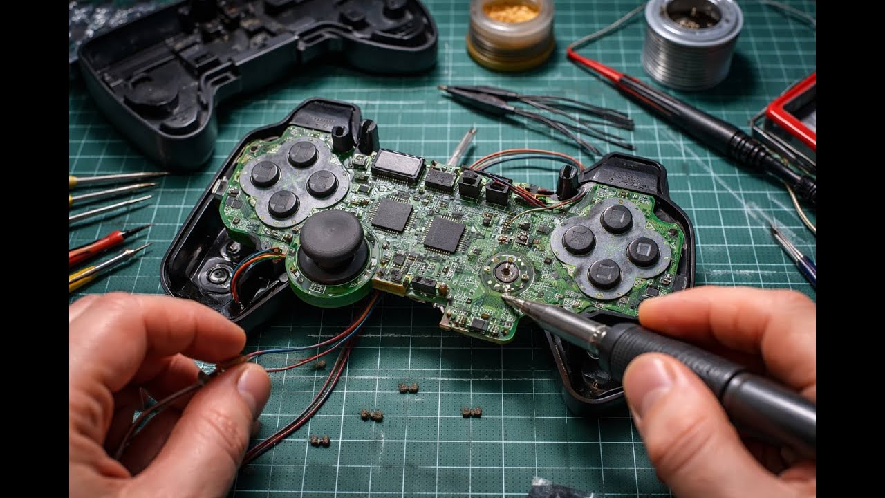 Ремонт неработающего контроллера PS2. Замена шлейфа.