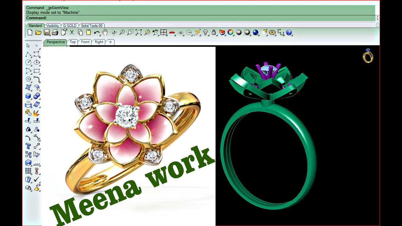 #meena_work_ring #rhinoceros #cad #fulltutorial #jwellery #ring #ladiesring #diamond_ring #matrix
