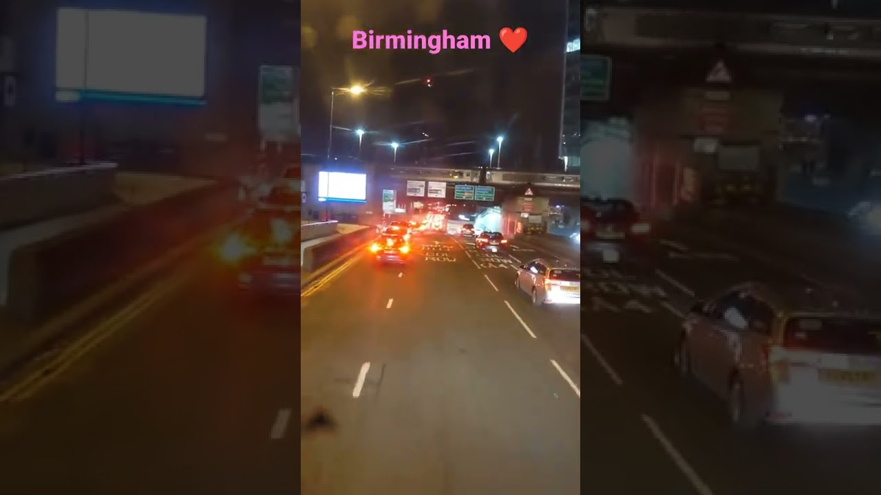 Drive in Birmingham #snowhill #bus #train #tram #night #drive #birmingham #uk