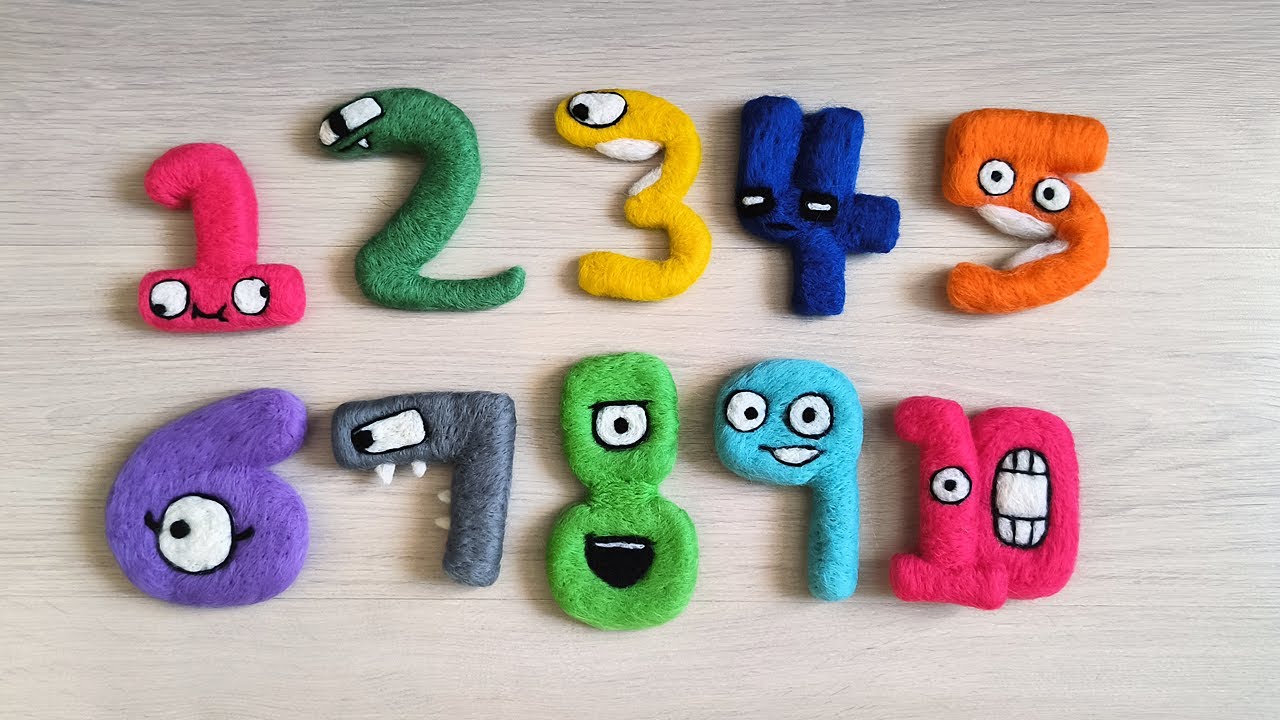 ASMR Number Lore 1 to 10 (Soup Earth Society version) Satisfying Needlefelt Art Compilation