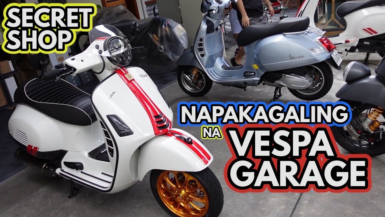 PINAKA MAGALING NA VESPA MOTO GARAGE! ANG LULUPIT NG MGA SET UP AT UPGRADES!| VESPA PYR MOTO GARAGE