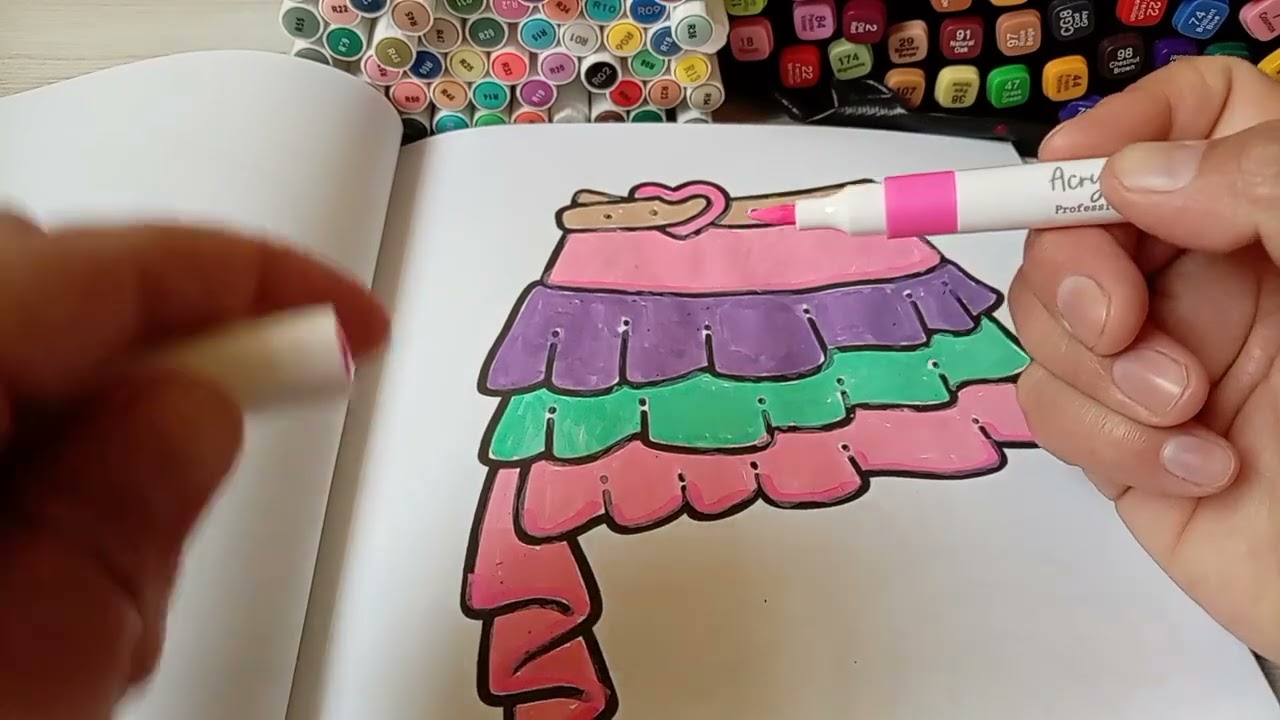 Relaxing Coloring ASMR ✨ Fashion Vibes Book | Skirt Coloring for Deep Relaxation (No Talking