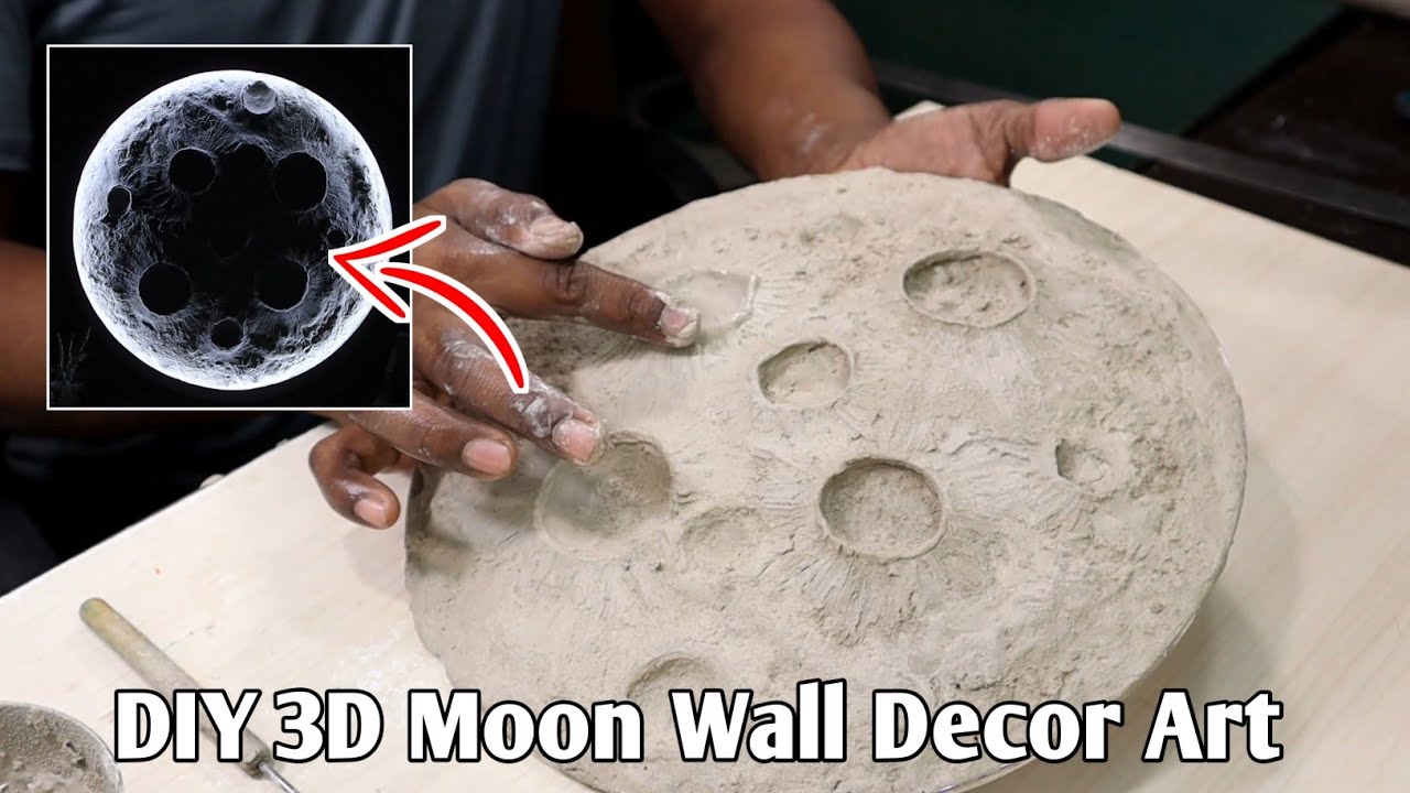 Create Stunning DIY 3D Moon Wall Decor Using Wall Putti 🌙✨