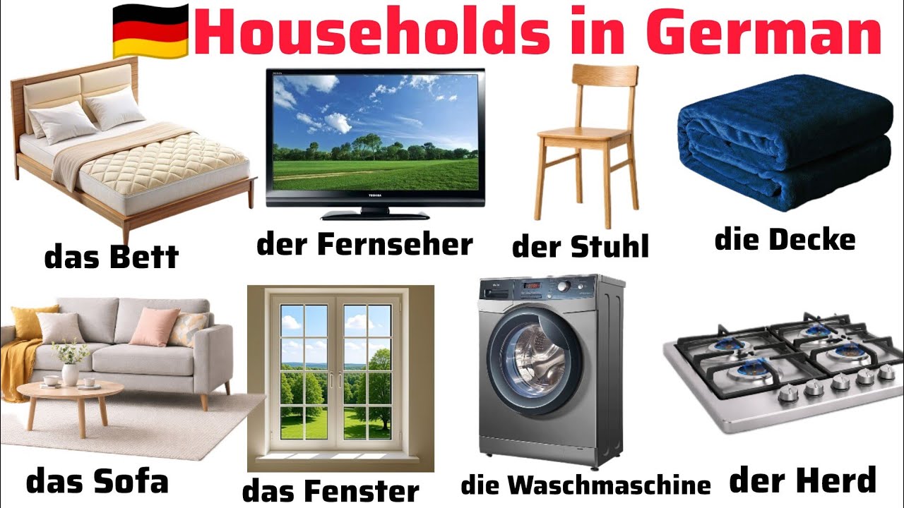 Home essentials in German || Household in German 