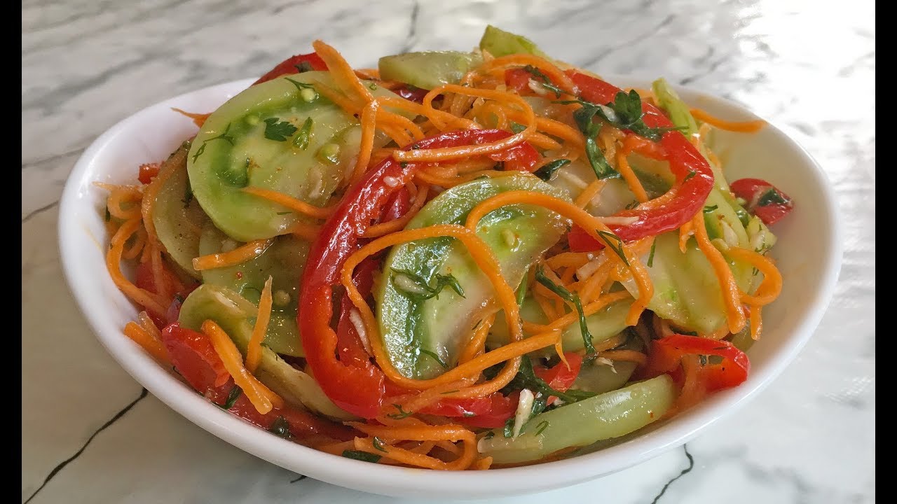 ЗЕЛЕНЫЕ ПОМИДОРЫ По-Корейски / Салат из Зеленых Помидор / Korean Green Tomatoes