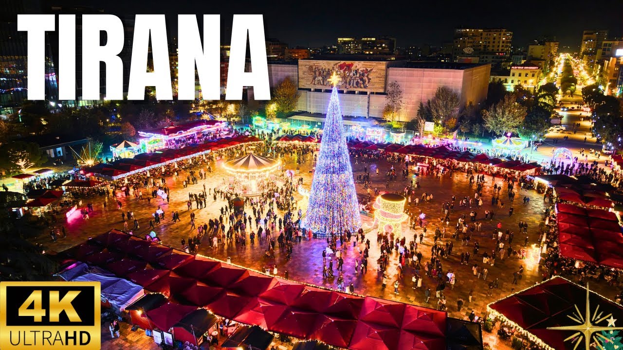 TIRANA, ALBANIA✨ LIGHTS & DECORATION 2025🎄VLOG SHQIP💥CHRISTMAS MARKET IN TIRANA🌟
