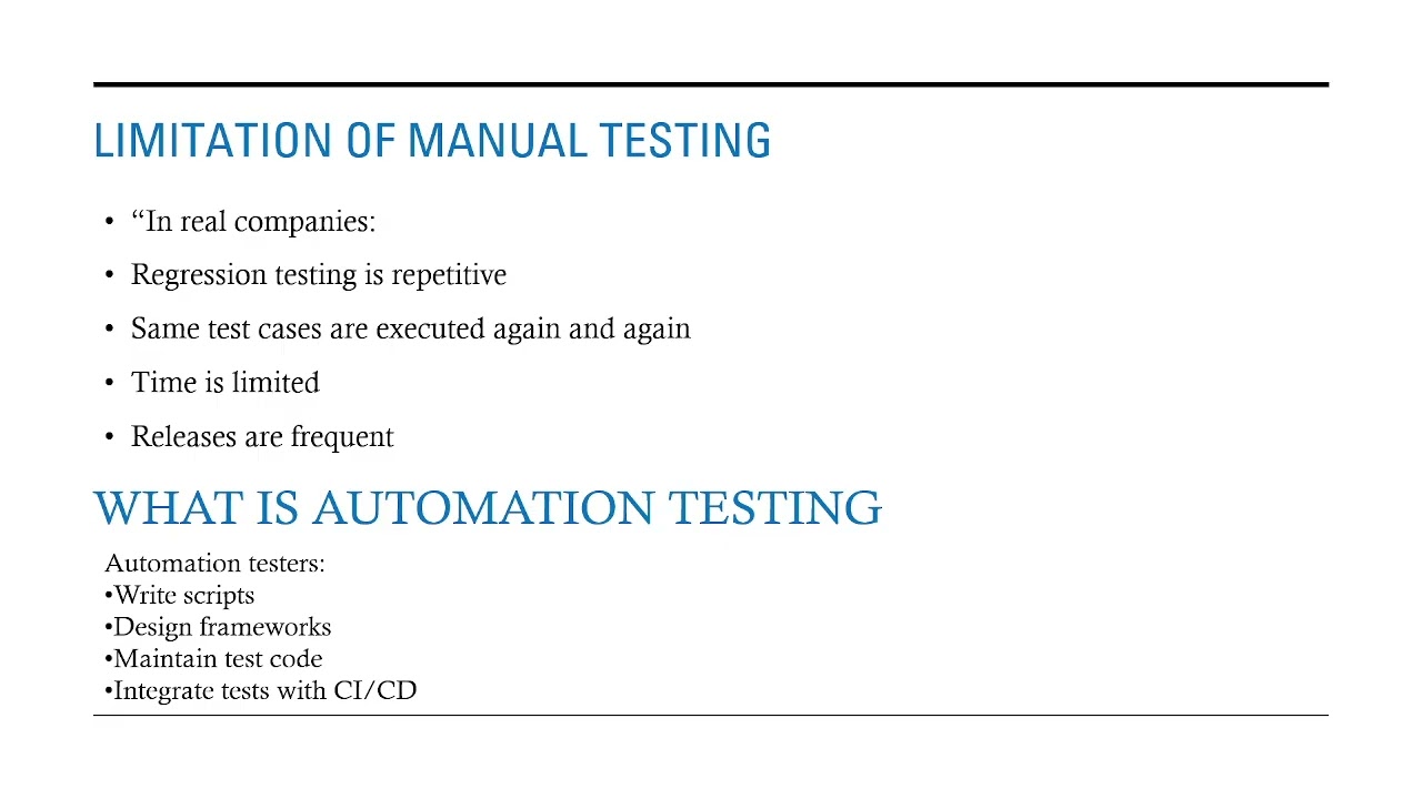 Manual Testing vs Automation Testing full video step by step