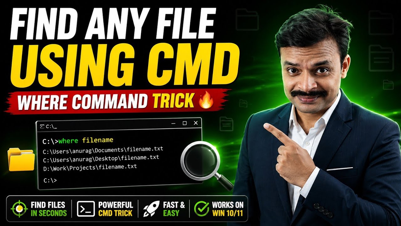 How to Search Files in CMD Using Where Command | Complete Guide #windows #where