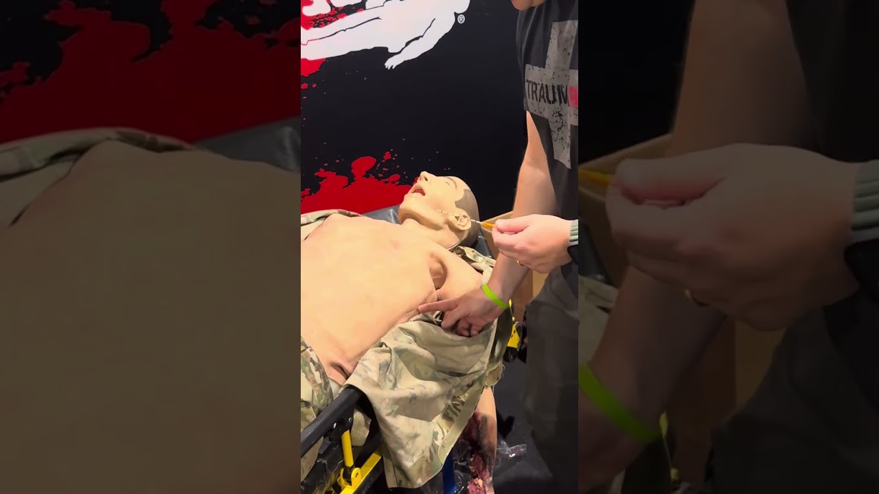 Needle decompression using the new Enhanced ARS Needle Decompression.