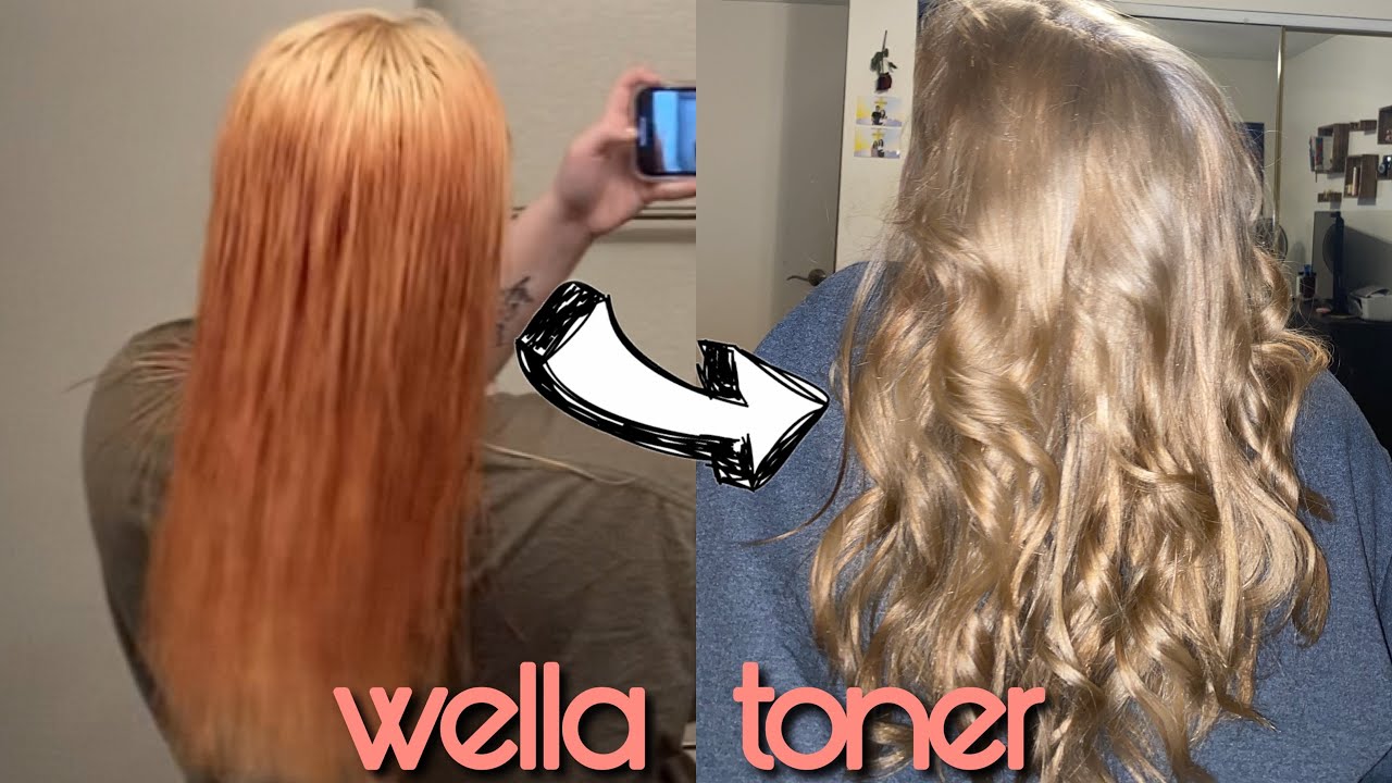 TONING ORANGE HAIR WITH WELLA T14 & 050  | Sara Lynn