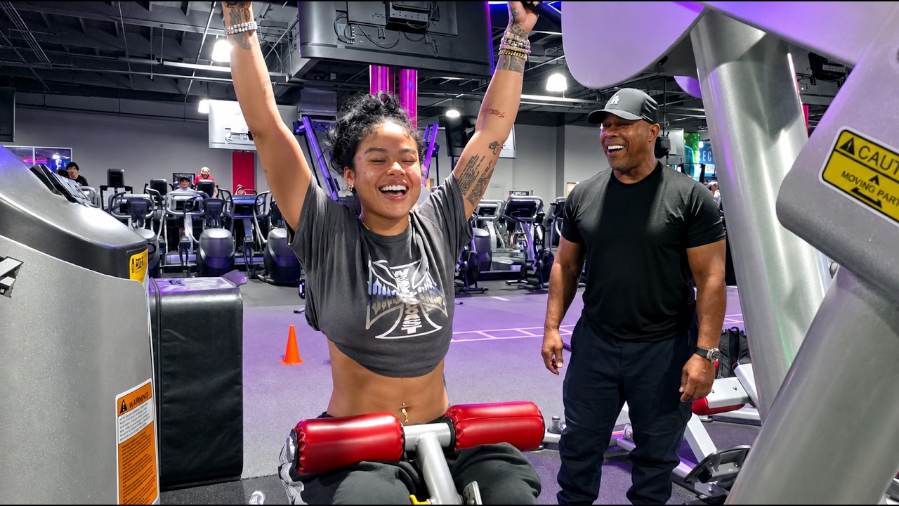 INDIA LOVE GOES TO THE GYM WITH HER DAD😂&hearts;️ (HILARIOUS)