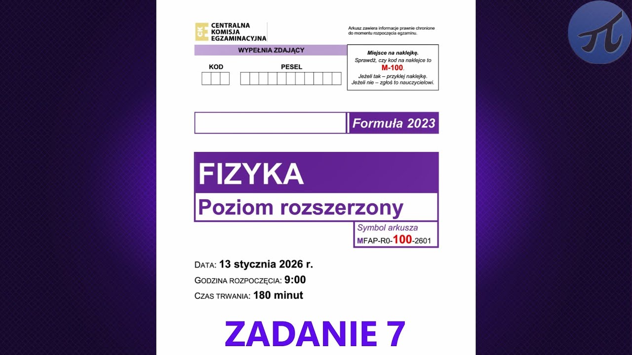Fizyka - matura próbna 2026-01-13 - zadanie 7 #maturazfizyki #maturapróbnazfizykistyczeń2026 #fizyka