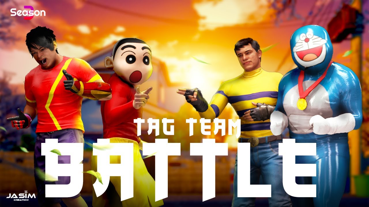 Shinchan & Shiva vs Rudra & Doraemon - Tag Battle
