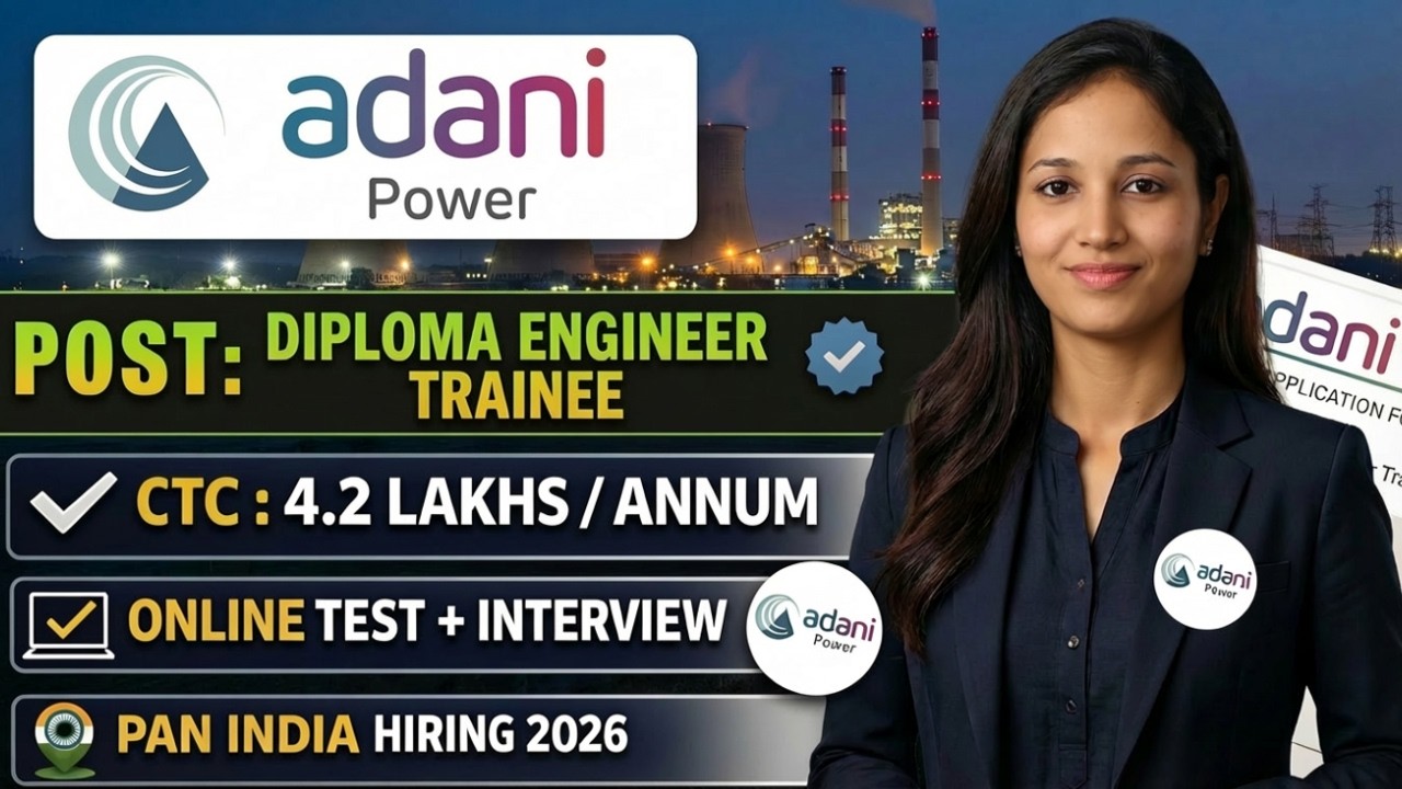 Adani Power Mega Hiring 2026 | DET & GET | 4.2 Lakhs Salary