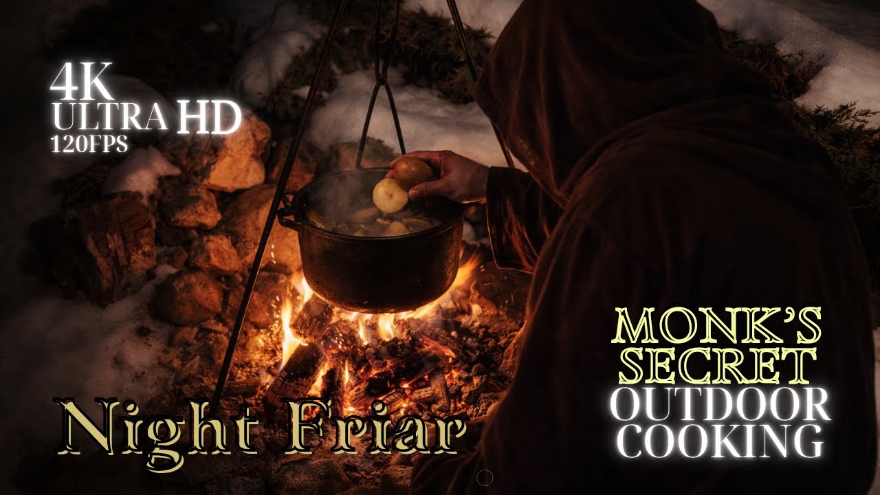 The Monk's Secret Stew: Cooking in a Cauldron at -16°C | Winter Forest ASMR | 8 Hours