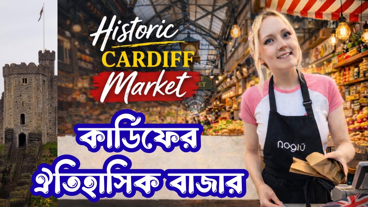 🏴󠁧󠁢󠁷󠁬󠁳󠁿 ঐতিহাসিক কার্ডিফ বাজার । Historical Cardiff Market 