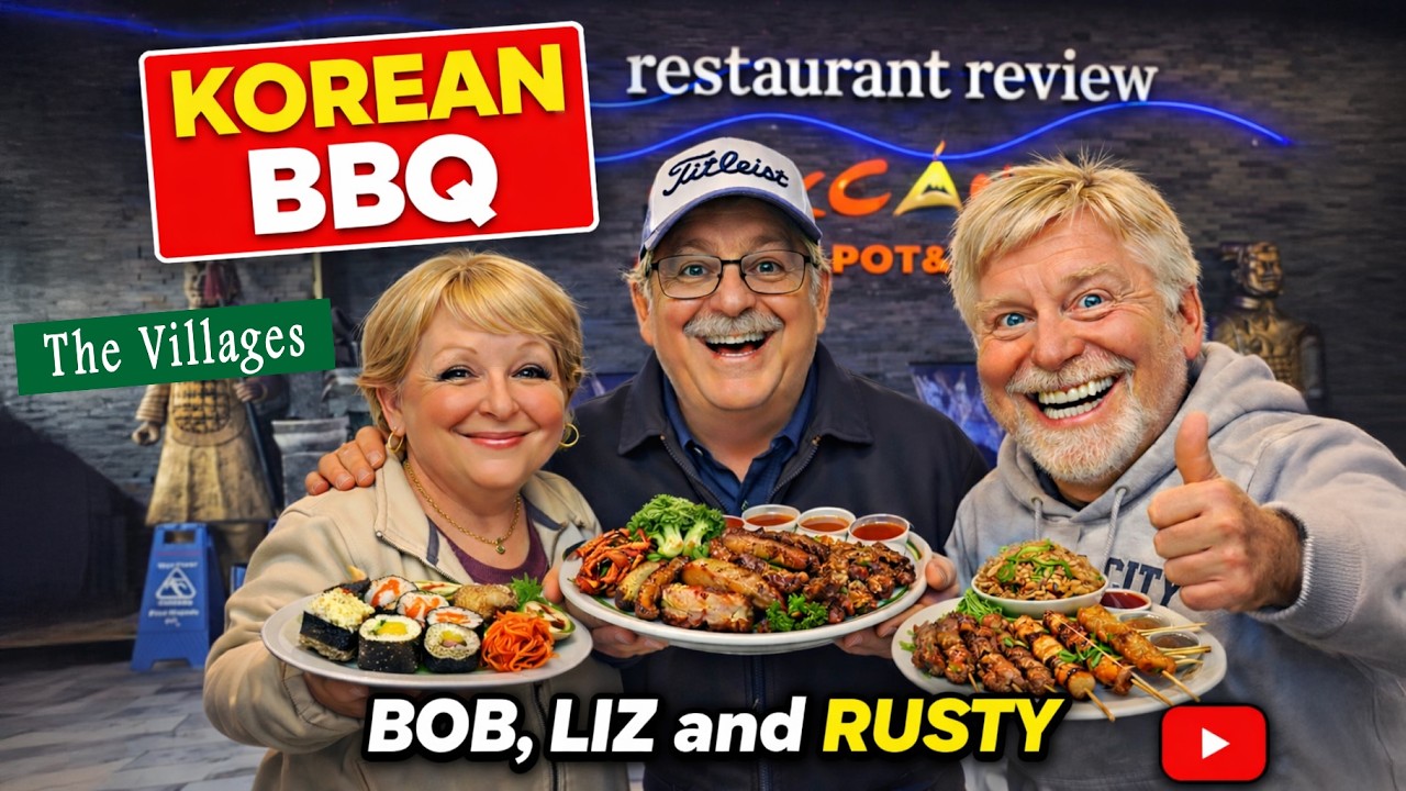 VILLAGERS TAKE ON VOLCANO! 🌋 First Time Hot Pot & Korean BBQ Restaurant Challenge!  Bob, Liz, Rusty!