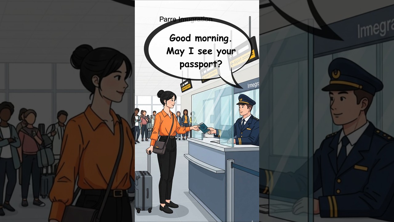 👮Going through Immigration  at London Airport | Learn English Conversation#speakconfidentenglish