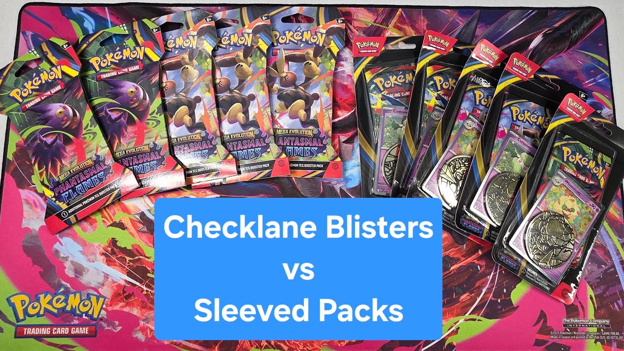 Opening MORE Pok&eacute;mon - Phantasmal Flames Booster Packs! Checklane Blisters vs Sleeved!