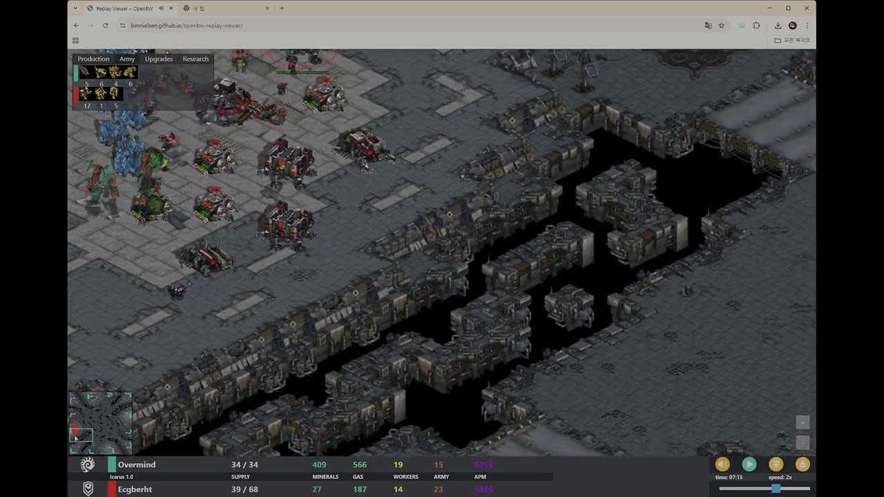스타크래프트 Overmind VS Ecgberht 요놈 테란이 최하위 수준인 이유 근데 체리파이를 이겨? 정말 서로가 들쭉날쭉한 경기력을 보여주는데