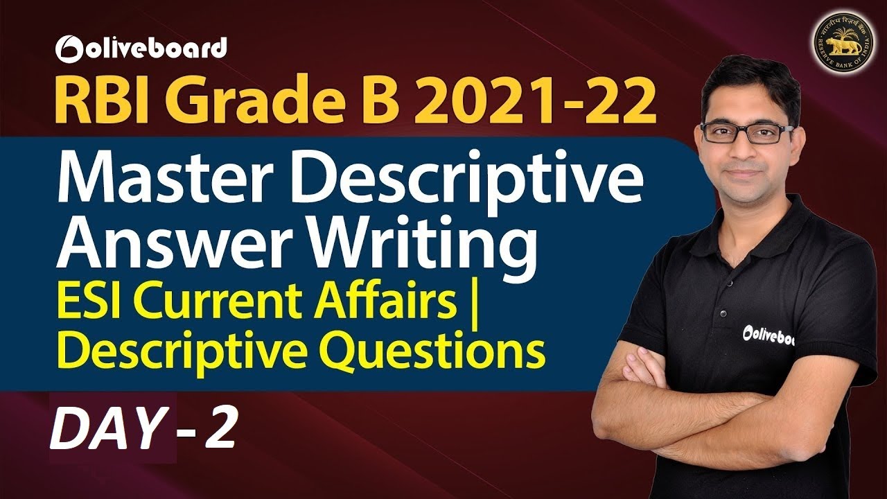 Master Descriptive Answer Writing for RBI Exam | ESI Current Affairs | Descriptive Questions | Day 2