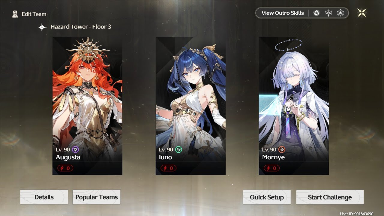 Wuthering Waves / 3.1 TOA / Middle Tower / Floor 3 & 4 / S0R0 Augusta and S0R1 Iuno - F2P