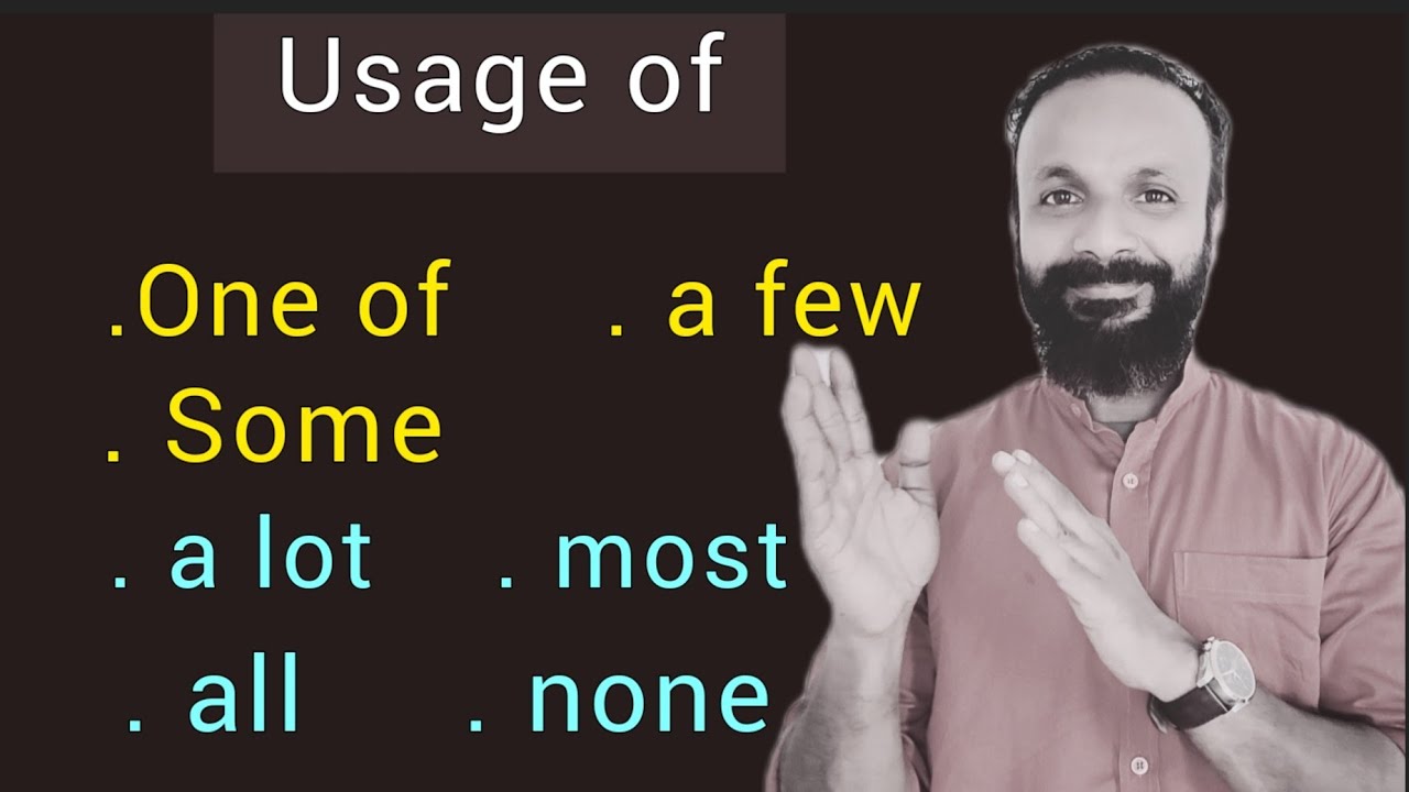 One of, a few of , some of , a lot, most, all and none/ easy English spoken English/ easy grammar