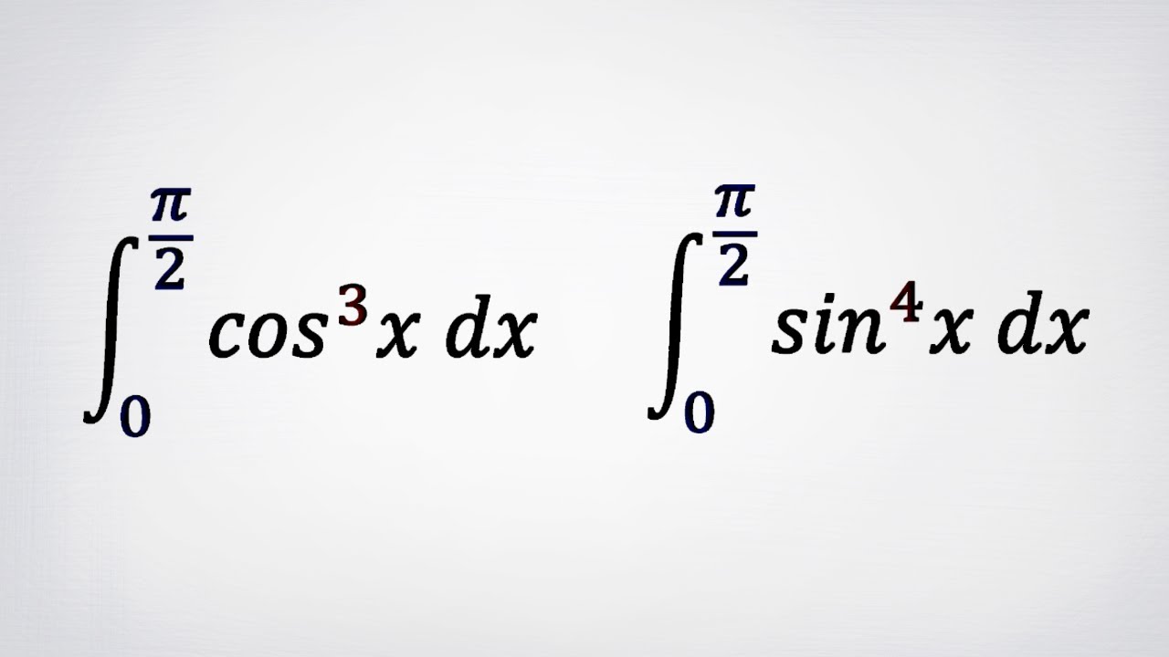 Определенные интегралы от cos(x)^3 и sin(x)^4