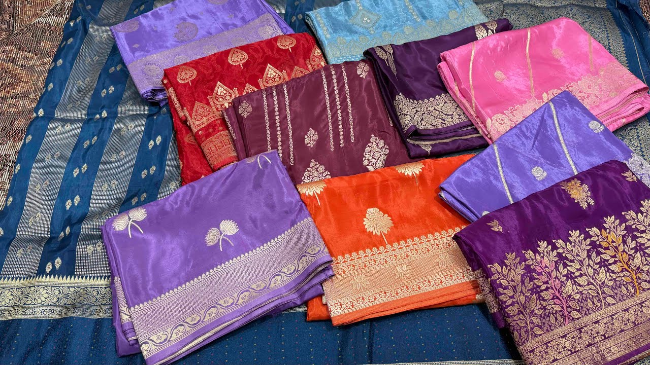 Russian Banarasi Crepe Silk Saree | Flat 25% OFF | Shiny & Soft Texture