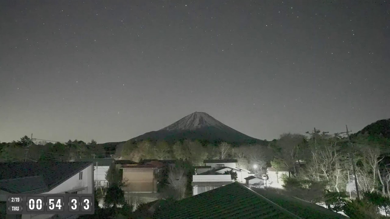 流星の富士山ライブカメラで星空観察！Meteor starry night Mount fuji live camera!