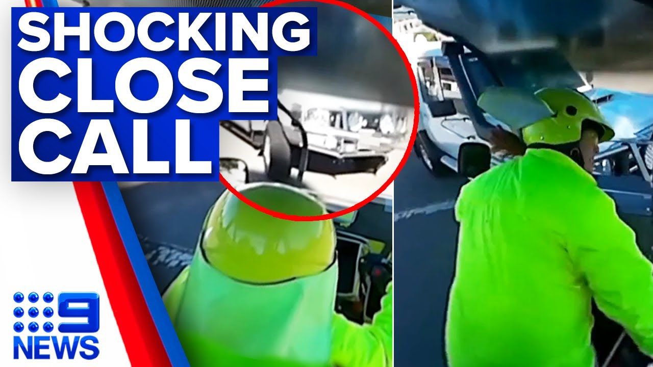 Posties' shocking close calls caught on camera | 9 News Australia