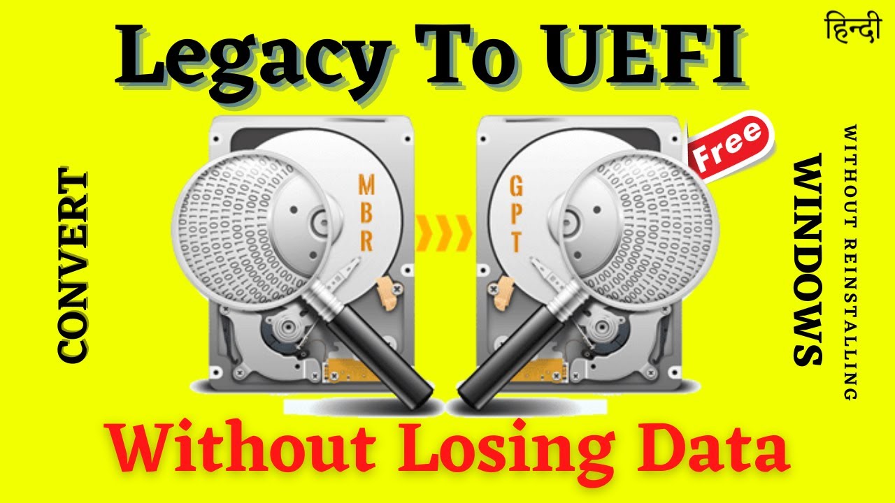 Convert Legacy  Bios To UEFI | Without Data Loss | Convert MBR to GPT | Without Reinstalling Windows
